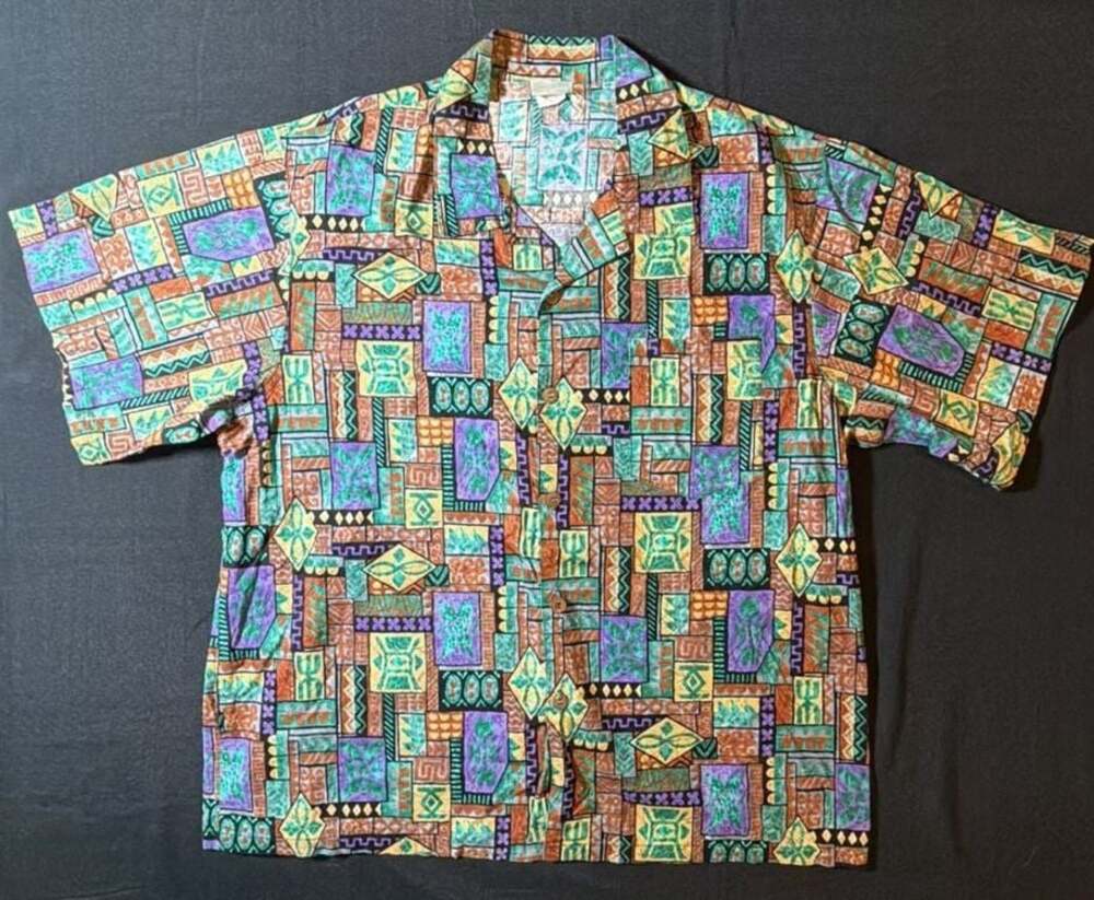 Vintage Toucan Dance by Fast Lane Abstract Aztec Tribal Print Button Up Shirt